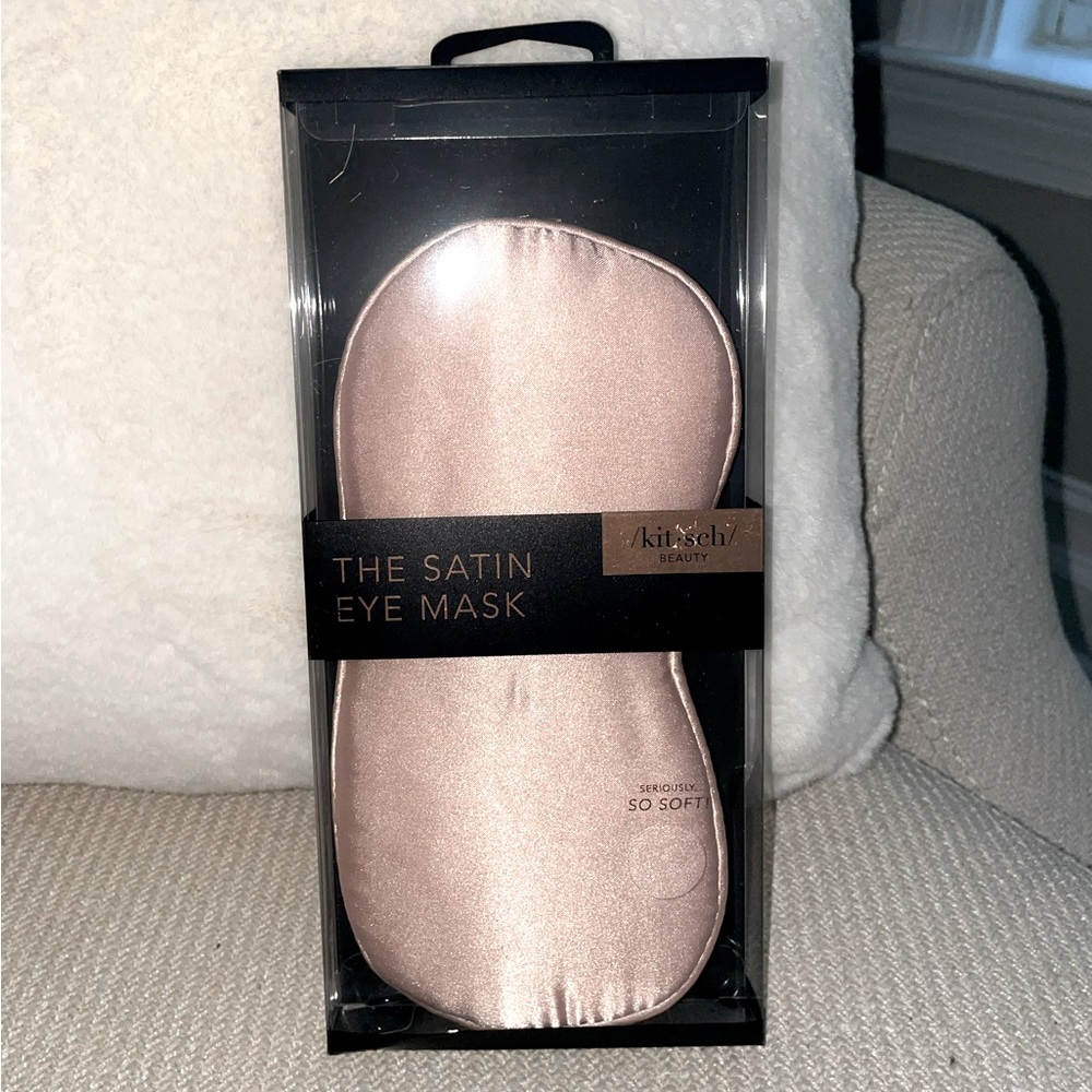Kitsch‎ Eye Mask Baby Pink Satin Silk